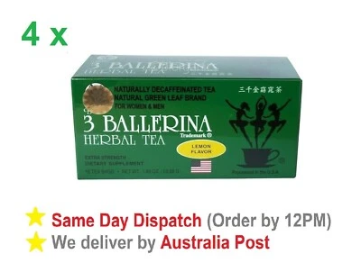 4 X 3 Ballerina Herbal Tea EXTRA STRENGTH 18 Teabags LEMON Flavour • $40.45