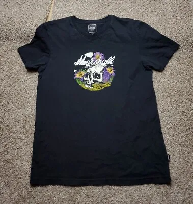 Marshall Amplifier T Shirt Medium Mens Black Short Sleeve Skull Graphic Cotton • $17