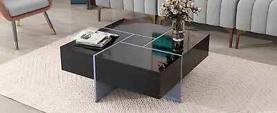 Coffee Table Hidden Storage Unique Compartments Cocktail Sliding Tabletop UV • $226.15