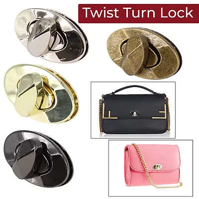 Twist Turn Lock Oval Shape Bag Clasp Closure For DIY Backpacks Handbags Purses • £4.71