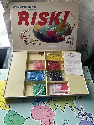 Vintage RISK BOARD GAME BY GIBSON WADDINGTONS VINTAGE EDITION White Box Complete • £15