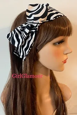 £3.99 • Buy Animal Print Zebra Headband Bandana Hairband Leopard Bow Tie Band Head Scarf