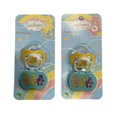 Care Bears Baby BPA Free Pacifiers With Holder New Lot Of 2 • $9.99