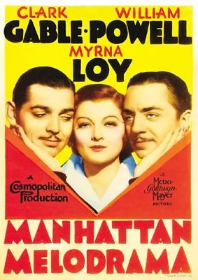 Manhattan Melodrama Clark Gable Myrna Loy Movie Poster Print 2 • $6.39