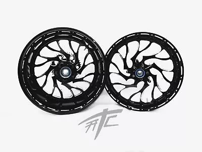 Gsxr 240 Fat Tire Black Engraved Hellian Wheels 01-08 Suzuki Gsxr 1000 • $2799.99