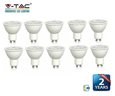 V-TAC DIMMABLE LED GU10 Spotlight Bulbs - Pack Of 6 - Warm White 3000K - 6W • £19.49