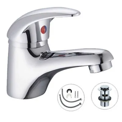 Cloakroom Basin Mixer Tap Chrome Basin Sink Mono Bathroom + Fixings + Waste • £15.89