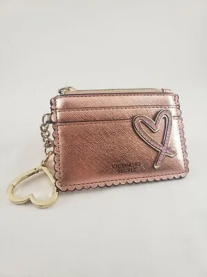 Victoria's Secret Metallic Pink ID Coin Wallet Heart Charm  • $5