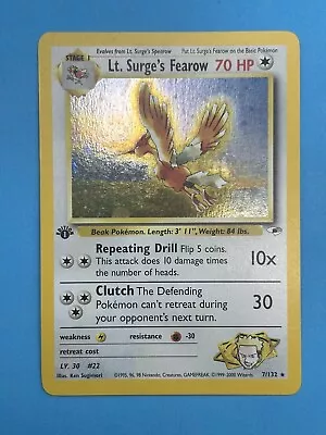 LT. SURGE'S FEAROW Pokemon Card - WOTC - 1st Edition - Gym Heroes - 7/132 LP #2 • $79.95