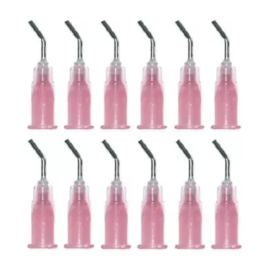 1000 Pcs Of Pre Bent  Needle Tips For Etching Pink Tips 18 Gauge • $24.99