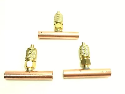 Copper Access Tee 5/16  ODS X 1/4  Flare Scrader Valve & Wrench Cap HVAC CBT516 • $16.80