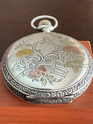 Nice Vintage Multi-color 16 Size Sterling Silver Pocket Watch Case Good Lids • $250