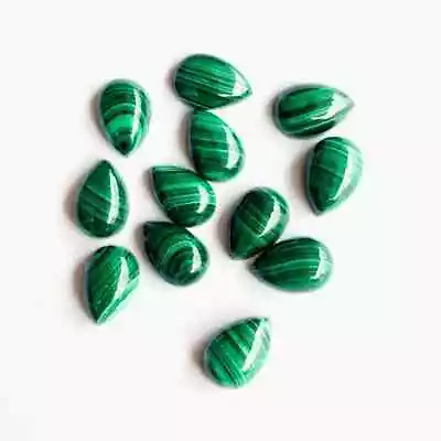 [wholesale] Natural Malachite Cabochon Pear Shape Loose Gemstone • $9.99