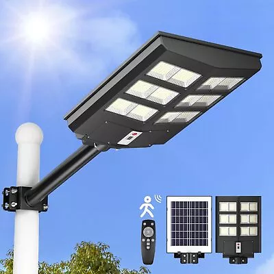 1000W Commercial Solar Street Light Motion Sensor Dusk To Dawn Road Outdoor Lamp • £40.98