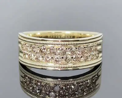 10k Yellow Gold 1 Carat Natural Diamond Wedding Band Bridal Engagement Ring • $470