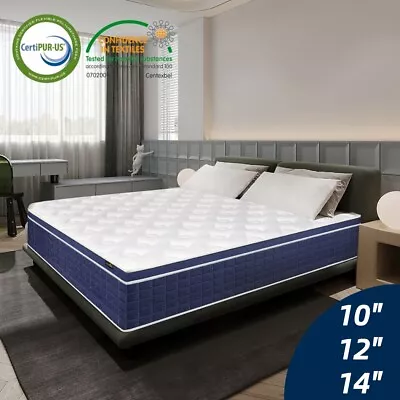 14 12  Memory Foam Mattress Twin Full Queen King Size Pocket Spring Bed In A Box • $265.08