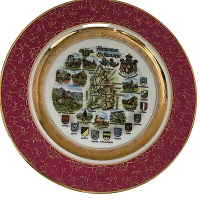 RRV Tirschenreuth Germany Furstentum Liechtenstein Map Cabinet Collectible Plate • $16.97