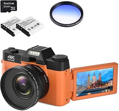 $119.98 • Buy 4K Digital Vlogging Camera For YouTube  AutoFocus HD 1080P 48MP Video Camera Wit