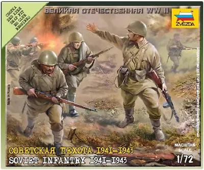 Zvezda 1:72 Soviet Infantry 1941 ~ Snap Kit • £7.23