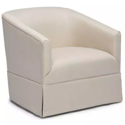 Elm Ivory Woven Polyester Fabric Skirted 360-degree Swivel Accent Chair • $344