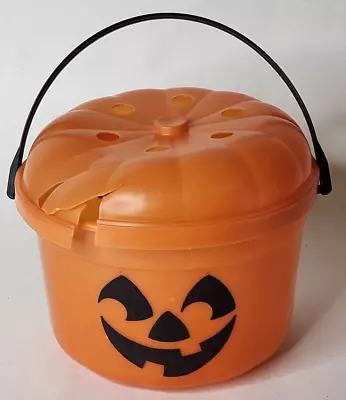 1986 McDonald's Happy Meal Orange Halloween Pumpkin Jack-O-Lantern Bucket Pail • $8