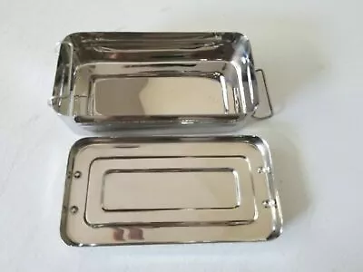 Body Piercing Tools Medical Instruments Tray With Lid 8 X4 X2  Stainless Steel • $19.99