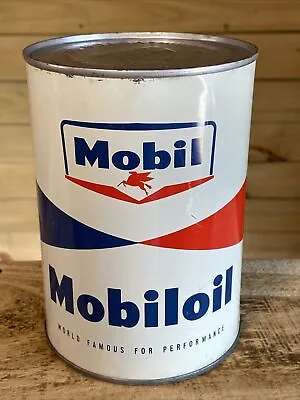 Mobiloil Mobil Artic 1 Qt Empty Metal Motor Oil Can • $115