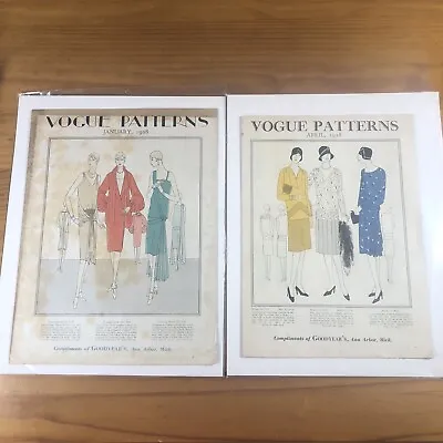 Vintage Vogue Patterns January And April 1928  - Flyer / Magazine / Book • $150