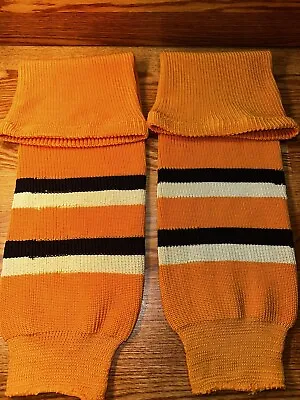 Vintage 1980s Athletic Knit Gold Brown White Women’s Leg Warmers Size Lg • $26.75