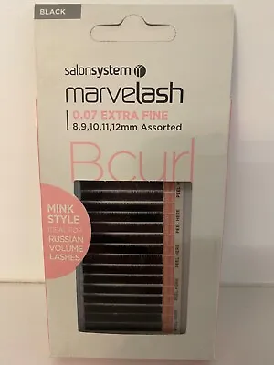 Salonsystem Marvelash B Curl 0.07 Extra Fine Black 8-12mm Mink Invidual Lashes • £4.99