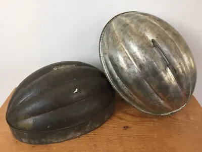 Pair Vtg Antique Acorn Shape Metal Tin Steamed Bread Pudding Molds LIDS ONLY • $33.29