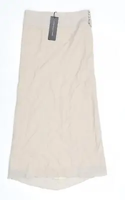 Maria Grachvogel Womens Beige Wool A-Line Skirt Size 28 In Button • £4.75