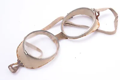 ✅ Antique Ski Motorcycle Steampunk Wwii? Goggles Safety Racing Aviator Glasses.. • $122.26