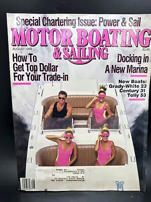 VTG 1989 Motor Boating And Sailing Magazine Girls In Pink Bathing Suits • $10