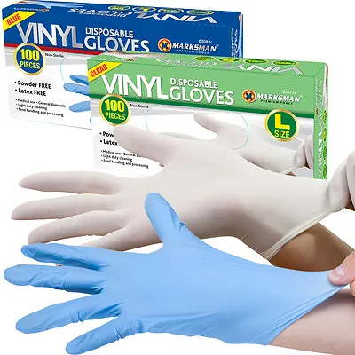 £6.99 • Buy 100 Powder Free / Powdered Vinyl Blue Disposable Gloves Multi Work Food Clear