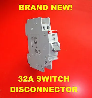 £1.95 • Buy 32A 250V Main Switch Disconnector Isolator, Double Pole, DIN Rail, ON-OFF Switch
