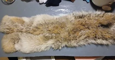 Vintage  Tan Brown Fox Fur Stole Scarf Made Of Two Whole Skins 70 In. • $80