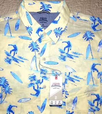 New Izod Mens Size Xl Hawaiian Surfs🏄up Saltwater Button-up Shirt-msrp $55.00 • $14