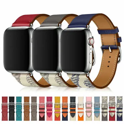 $13.99 • Buy Leather Single Tour Wrist Strap Band For Apple Watch Series 7 6 5 4 3 2 41/45MM 