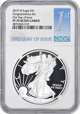 2019-W American Silver Eagle Dollar PF70 Ultra Cameo NGC Congratulations FDOI^ • $33