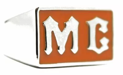  MC Ring Stainless Orange Motorcycle Club Biker  Sz 7 Thru 15 • $15.99