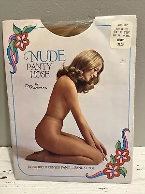 Vintage NOS 1970s Pantyhose Nude Beige B Small Stockings Retro Mod • $9.99