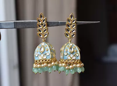 Gift For Her Indian Jewlery Earrings Meenakari Jhumka Earrings For Girlfriend • $23.39