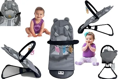 L&N Baby Bouncer Grey Colour Unsex Ergonomic Baby  Bouncer Baby Gravity Secure  • £34.99