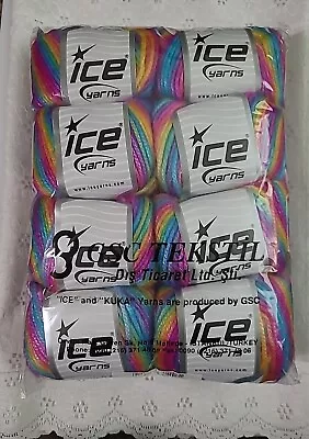 New Ice Yarns Picasso Rainbow Yarn~ Soft Medium ~ Pack Of 8 Balls~ #64626 • $28.40