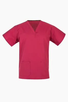 £9.77 • Buy Raspberry (Red) NHS Medical Compliant Scrub Suit Tunic (Top Only) (set Sold Sep)