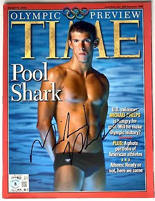 Michael Phelps Signed Time Magazine Olympics 2004 Rare Beckett Coa • $475