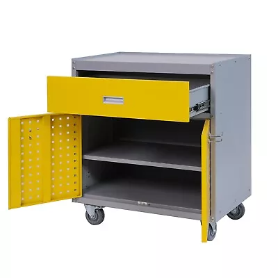 Tool Box Chest Cabinet Wheels Metal Rolling Auto Repair Storage Yellow W/Drawer • $159.99