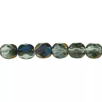 Alexandrite Azuro - 50 6mm Round Faceted Czech Glass Fire Polish Beads • $4.39