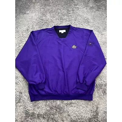 Vintage LSU Tigers Jacket Mens Large Purple Pullover Cutter Buck Windbreaker • $39